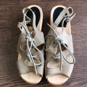 Swedish Hasbeens Lace up Clog Sandals